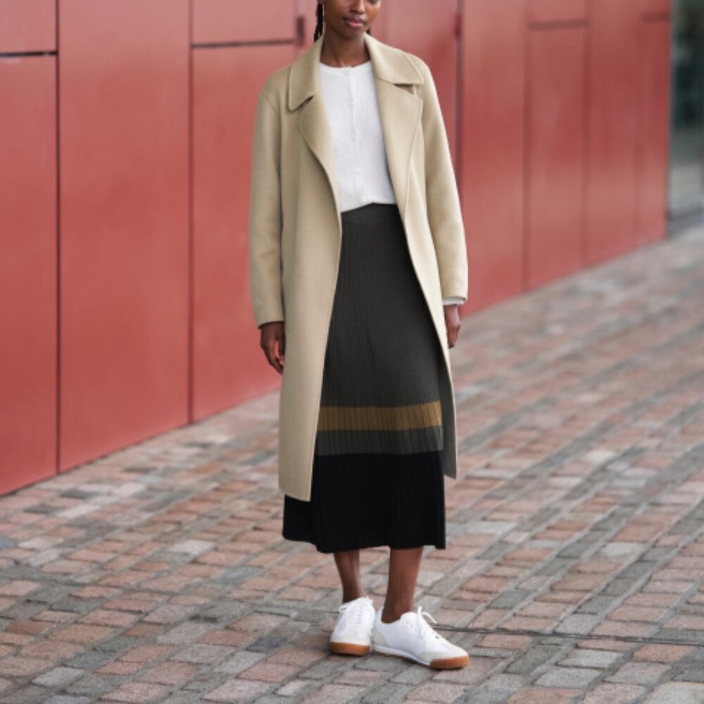 NWT Uniqlo : C Merino Blend Ribbed Skirt | Color Block, Green, XS - Picture 4 of 7